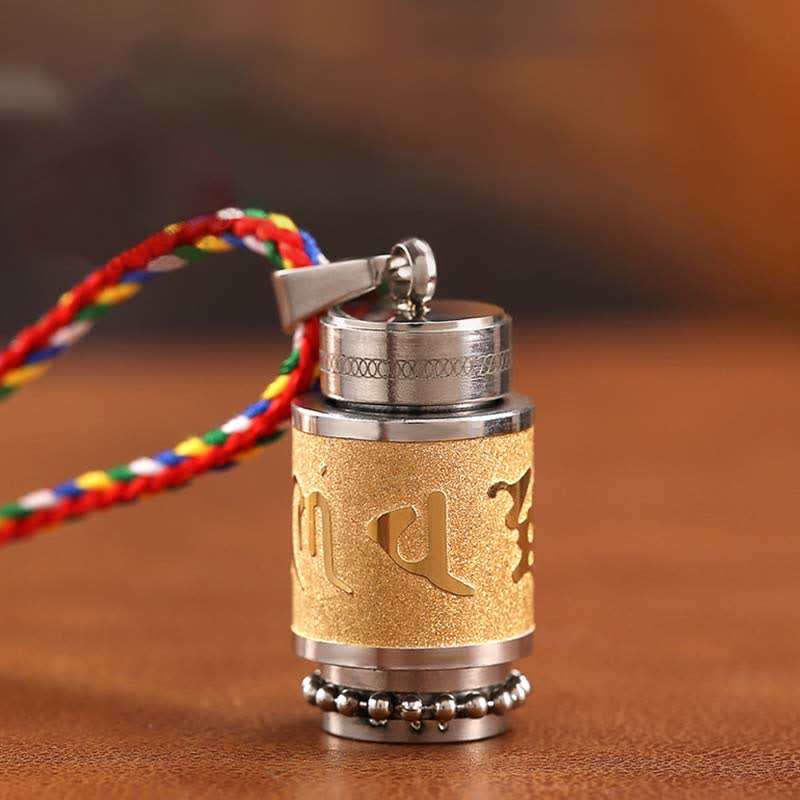 Buddha Stones Tibet Om Mani Padme Hum Shurangama Mantra Wijsheidsamulet Ketting van titaniumstaal - image 0
