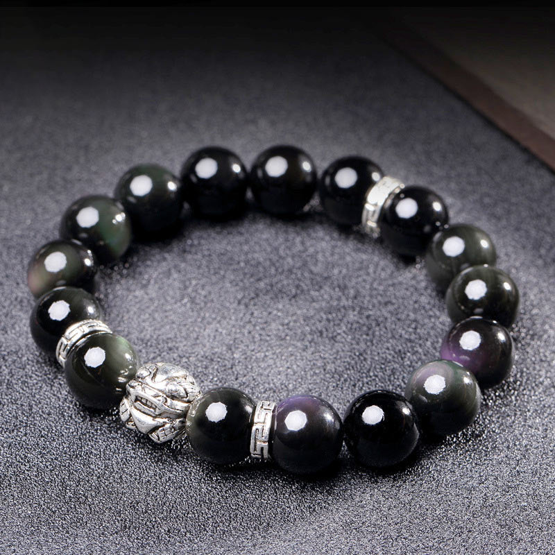 Feng Shui Armband van natuurlijke regenboogobsidiaan PiXiu - 14mm - image 0
