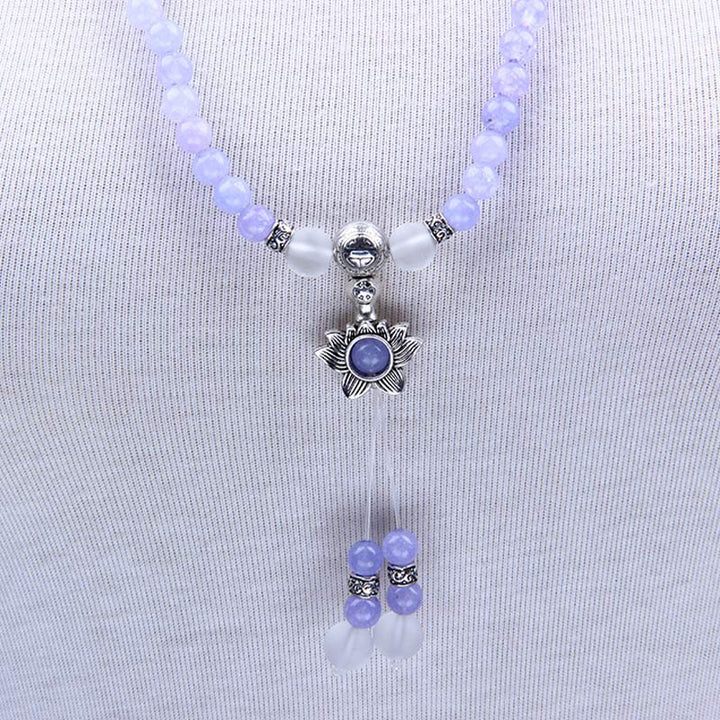 Buddha Stones Paarse jaspis kralen Armband Mala - image 5