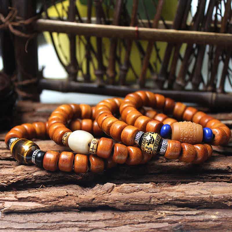 Buddha Stones Tibetaanse botkralen Om Mani Padme Hum sterkte Armband - image 1