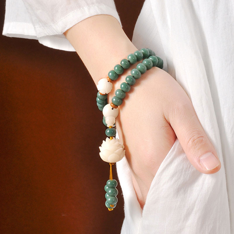 Buddha Stones Lotus Cyan Bodhi Seed Armband - image 2