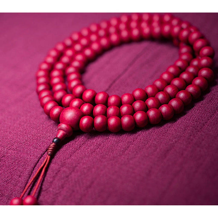 Buddha Stones 108 Mala kralen, natuurlijke Abelia Biflora houten Armband - image 7