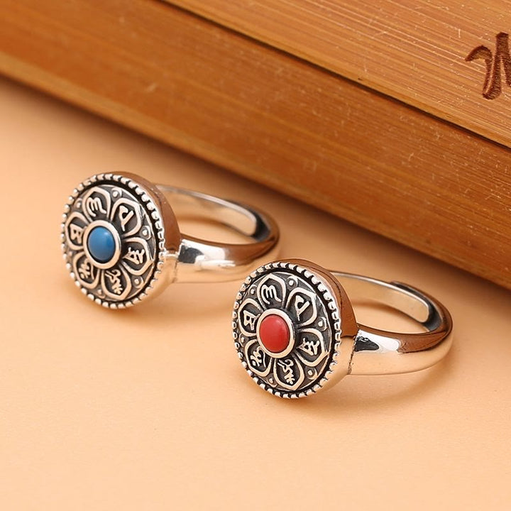 Buddha Stones Tibetaanse Om Mani Padme Hum Peace draaibare Ring - image 1