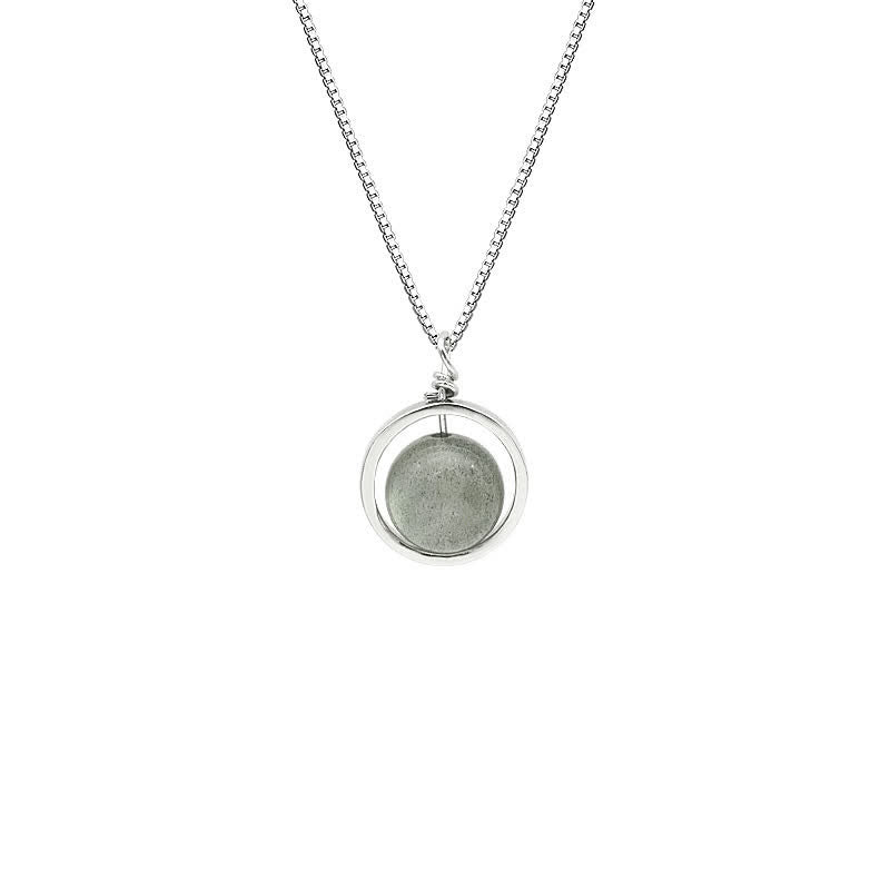 Buddha Stones 925 Sterling Zilveren Maansteen Liefde Planeet Draaibare Ketting - image 11
