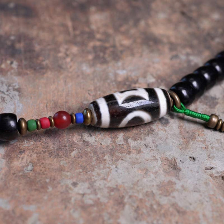 Buddha Stones 108 kralen Mala van ebbenhout, dzi-kralen, koperen Armband met kwastje - image 10