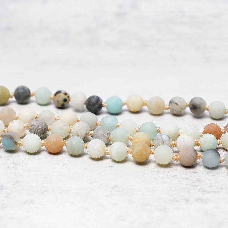 Buddha Stones Armband met kwastje van 108 amazonietkralen - image 3