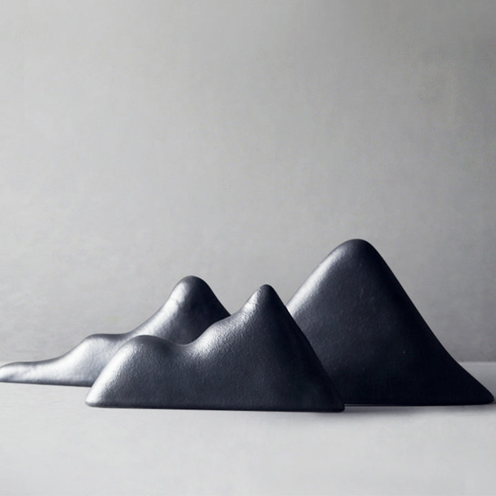 Buddha Stones Rotslandschap Meditatie Verlichting Zen Tuin Decoratie - Zwart - Drie rotsen - image 10