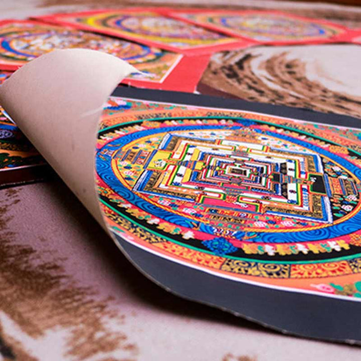 Buddha Stones Tibetaanse handgemaakte Thangka Mandala schilderij blind box met willekeurig kleurenpatroon - image 6