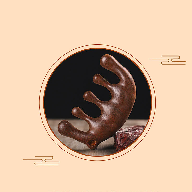 Eenvoudige groene Kam met kwastje en sandelhoutmotief - image 12