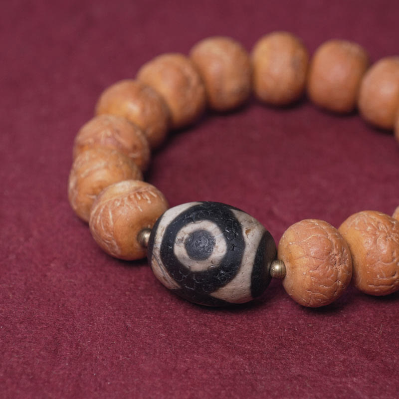 Buddha Stones Tibetaanse Bodhizaad Dzi kraal vredesamulet Pols Mala Armband - image 1