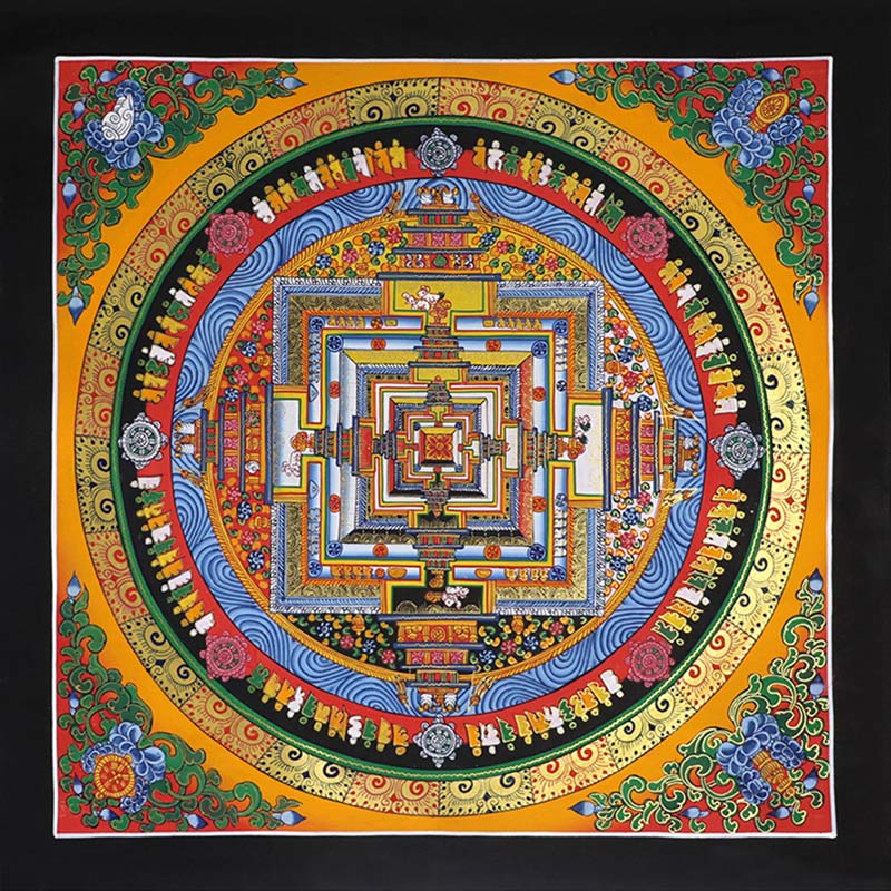 Buddha Stones Tibetaanse Thangka -schilderij met zegening, handgemaakte decoratie - Stof(kleur van het Thangka canvas willekeurig) - image 0
