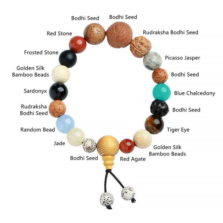 Buddha Stones Wijsheids- en Pols Mala van Bodhi-agaat - image 6