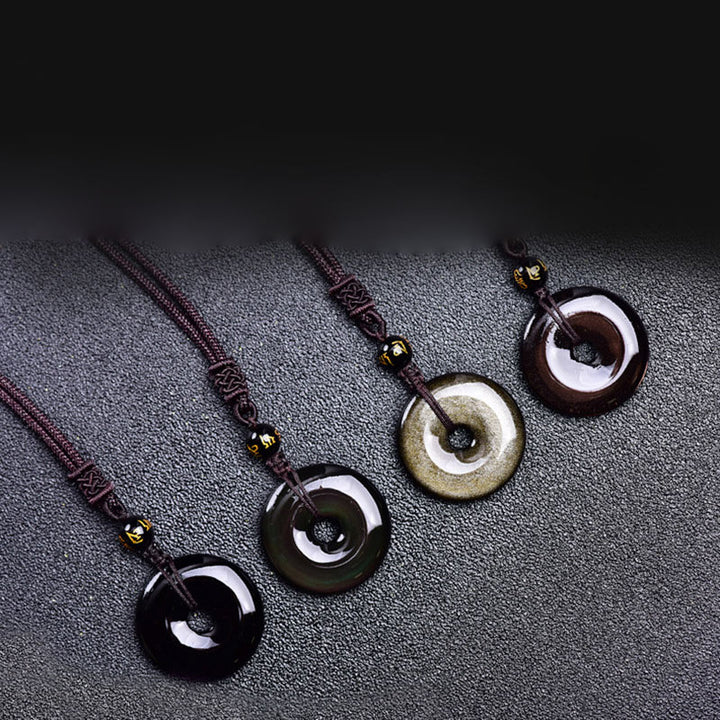Buddha Stones Tibetaanse obsidiaan Ketting - Set - image 0
