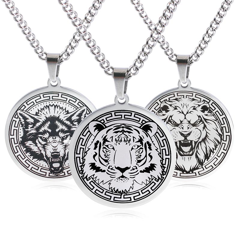 Buddha Stones Dierenvormige titanium stalen ketting met beschermende hanger - image 0