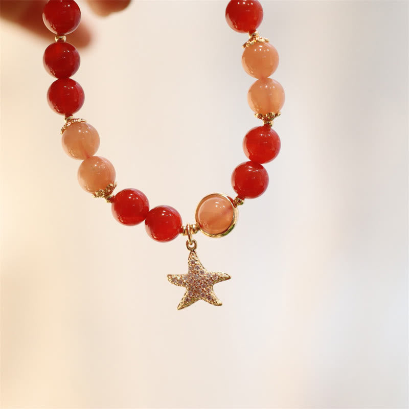 Buddha Stones Zonnesteen Perzik Maansteen Rode Agaat Kristallen Armband - image 4