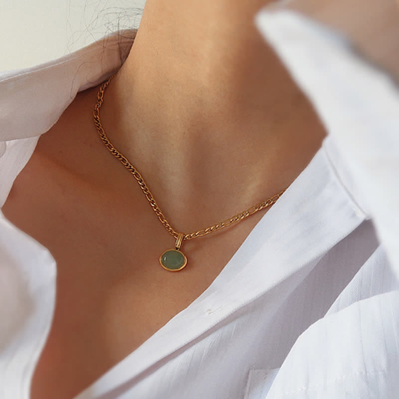 Ovale turquoise hanger van sterk titaniumstaal voor Ketting - image 3