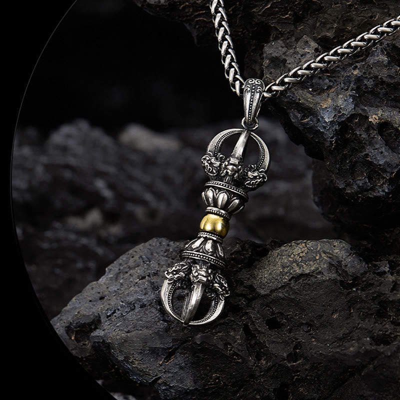 Buddha Stones Tibetaanse Dorje Vajra design rijkdom Ketting - image 1