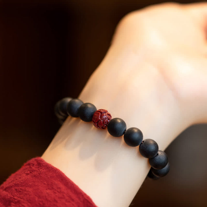 Buddha Stones Tibetaanse cipres cinnaber lotus helende Armband - image 4