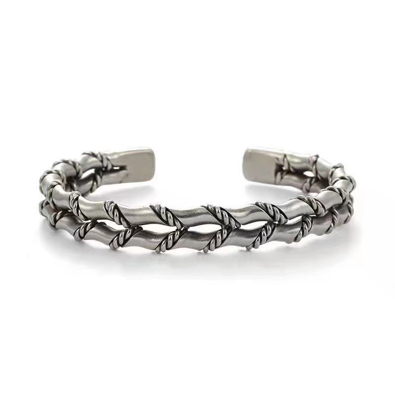 Buddha Stones Vintage dubbellaagse Manchetarmband met Bangle - image 1