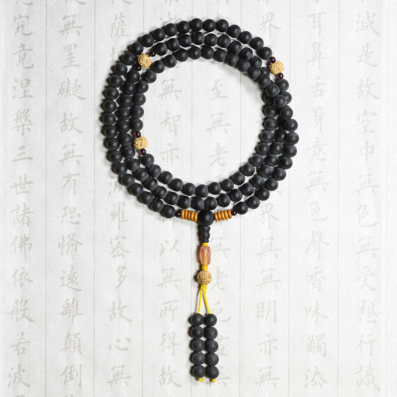Buddha Stones Tibetaanse Mala Cypress Bodhi Zaad Rode Agaat Genezende Armband - 8mm - image 5