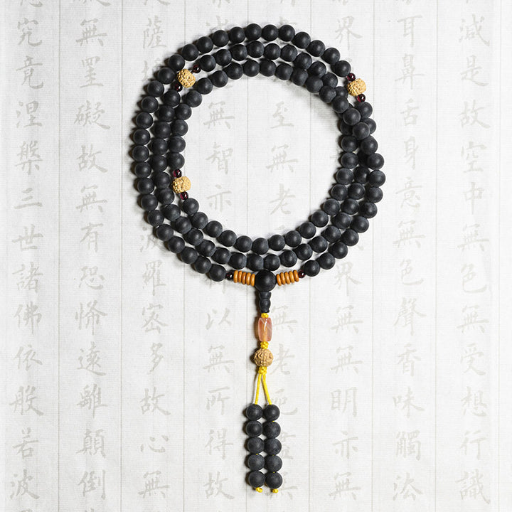 Buddha Stones Tibetaanse Mala Cypress Bodhi Zaad Rode Agaat Genezende Armband - 8mm - image 5