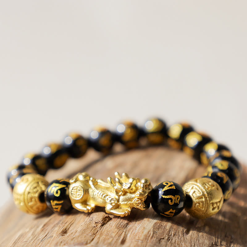 Buddha Stones Feng Shui PiXiu Obsidiaan Rijkdom Armband - image 2