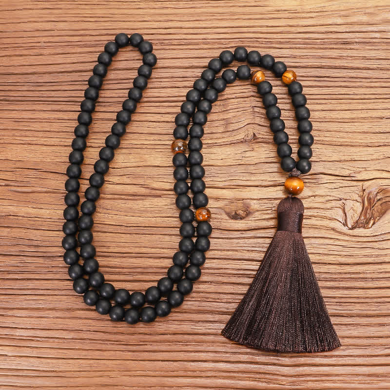 Buddha Stones 108 Mala kralen, matstenen, tijgeroog, Armband , Ketting - image 6