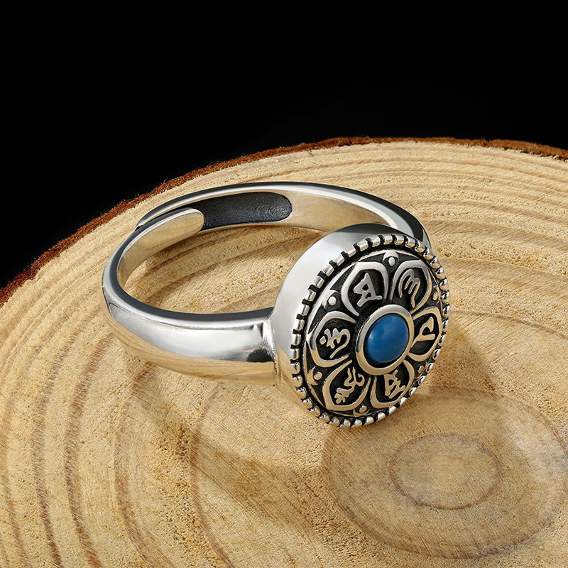 Buddha Stones Tibetaanse Om Mani Padme Hum Peace draaibare Ring - image 11
