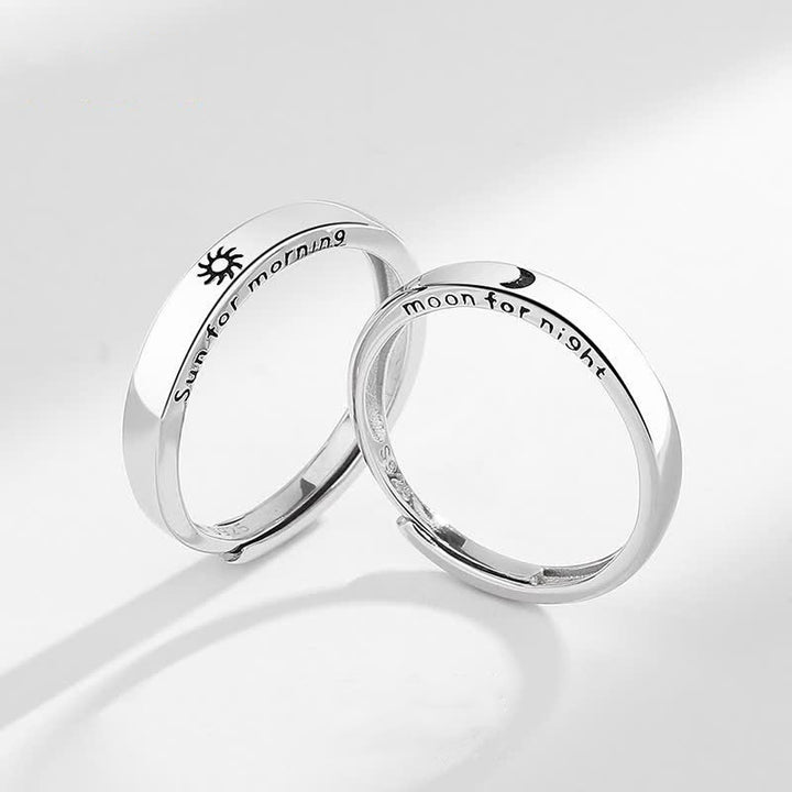 Buddha Stones Verstelbare Ring van 925 sterling zilver met zon- en maanbescherming. - image 4