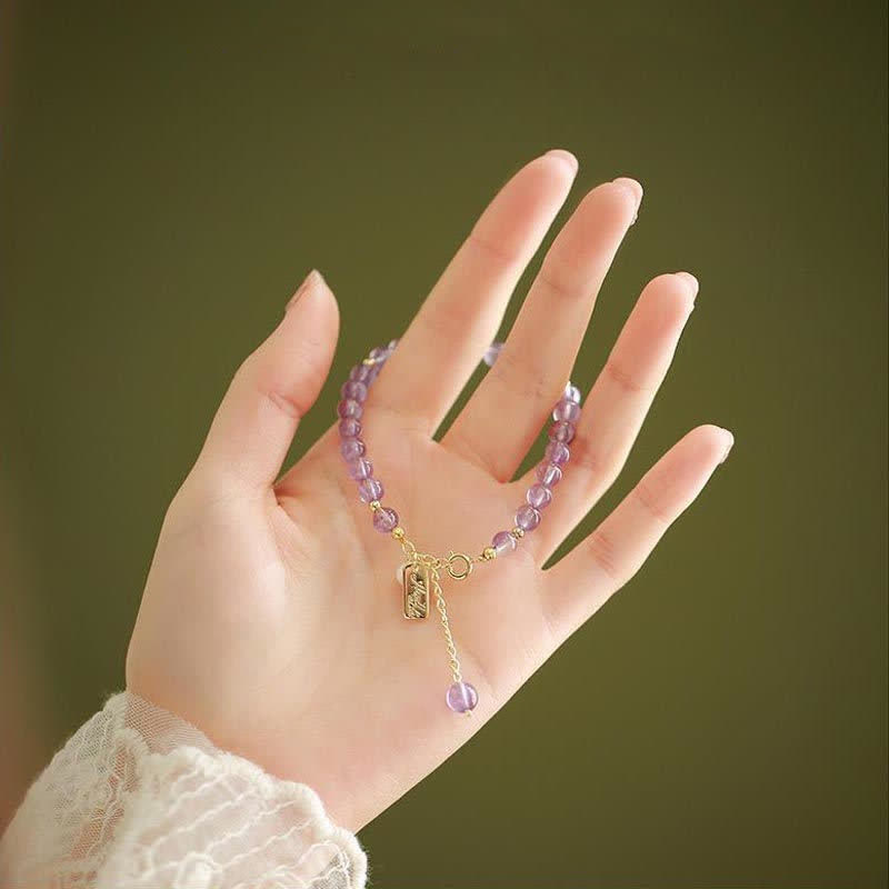 Buddha Stones Armband met natuurlijke amethistkristallen ter verlichting van stress - image 3
