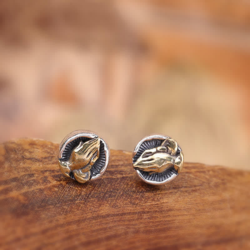 Buddha Stones Namaste Equality Oorbellen van 925 sterling zilver - image 3