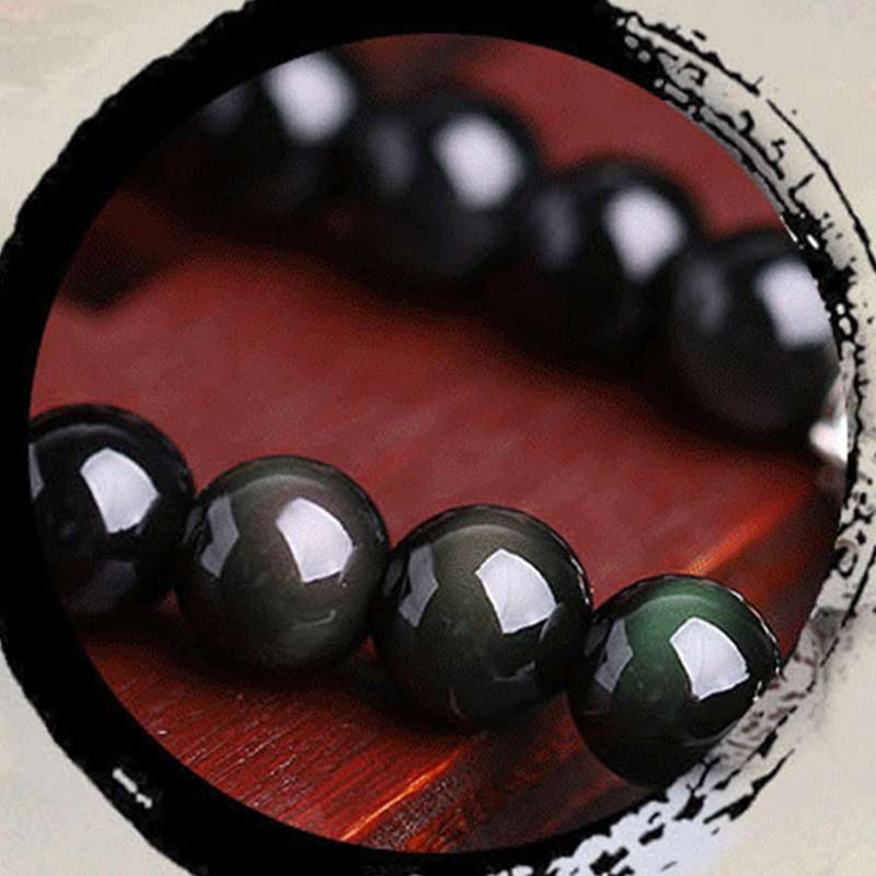 Chinese dierenriem 108 kralen zwarte obsidiaan tijgeroog Mala Armband - image 5