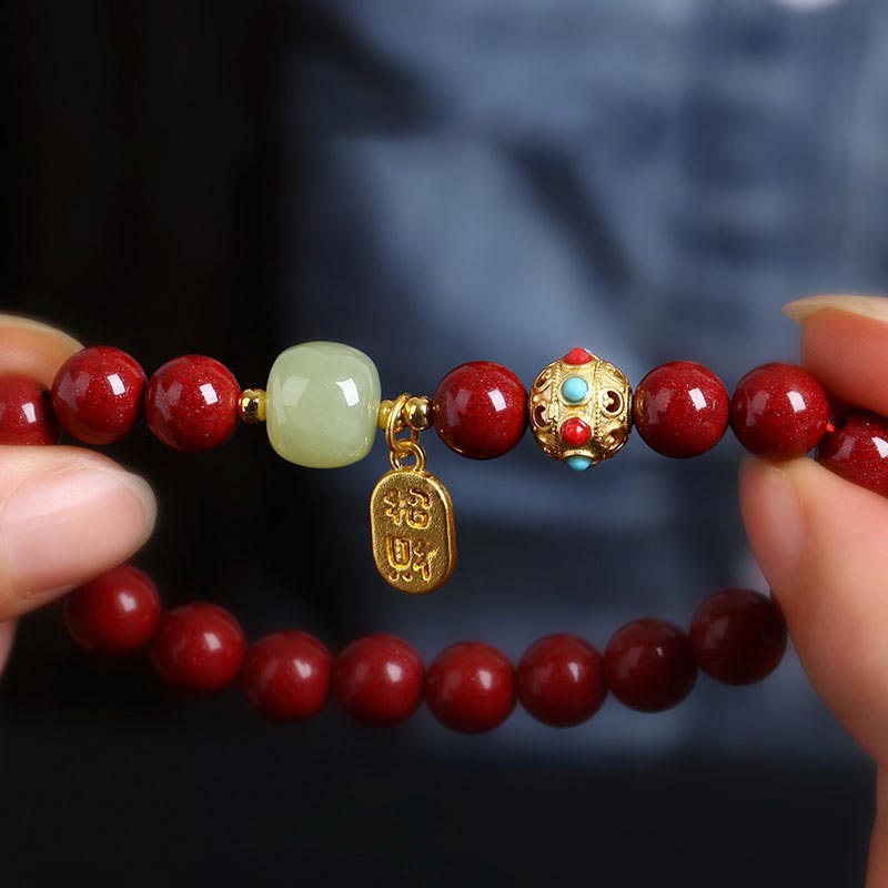 Buddha Stones Armband met geluksbedel van cinnabergroene aventurijn, ter bescherming tegen ongeluk - image 5