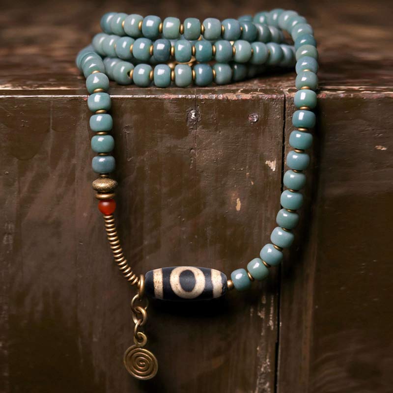 Buddha Stones 108 Mala kralen Bodhi Seed Dzi kralen Armband - 18 cm - image 0