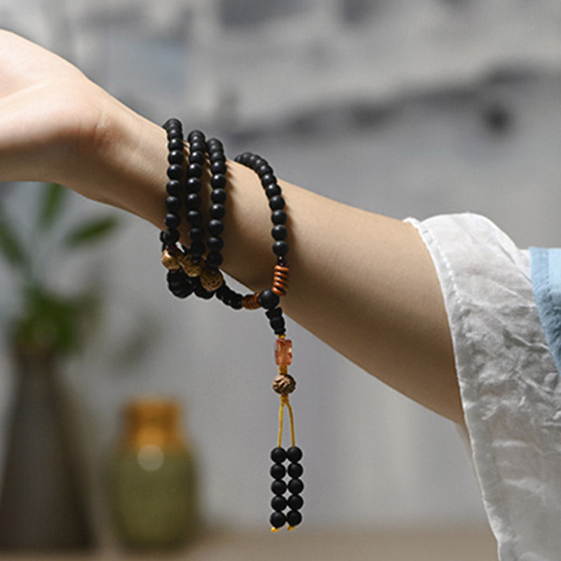 Buddha Stones Tibetaanse Mala Cypress Bodhi Zaad Rode Agaat Genezende Armband - image 6