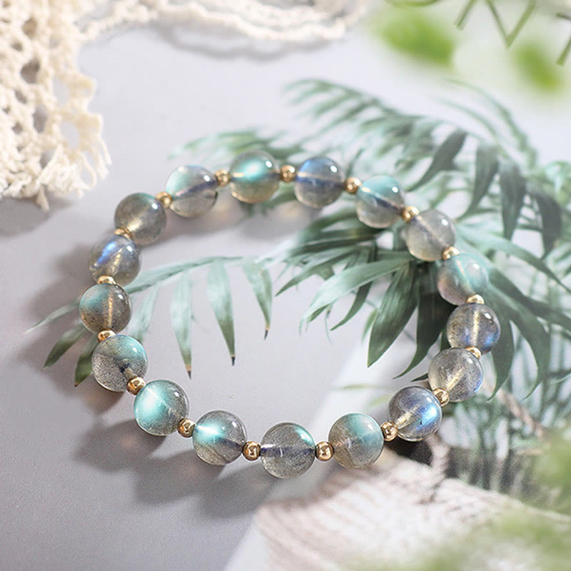 Buddha Stones 14k vergulde Armband met natuurlijke maansteen voor helende liefde - image 7