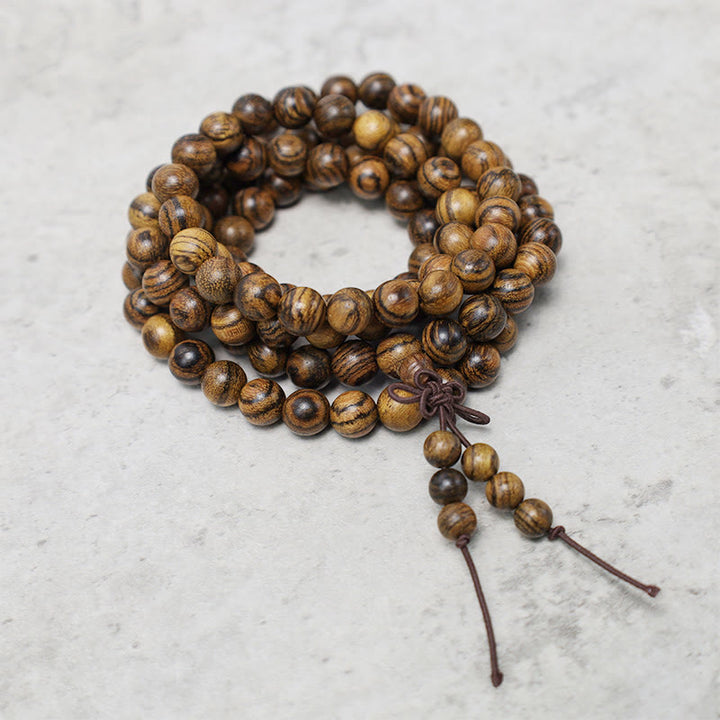 Buddha Stones 108 Mala kralen Armband voor gebed en meditatie, sandelhout, elastisch - image 21