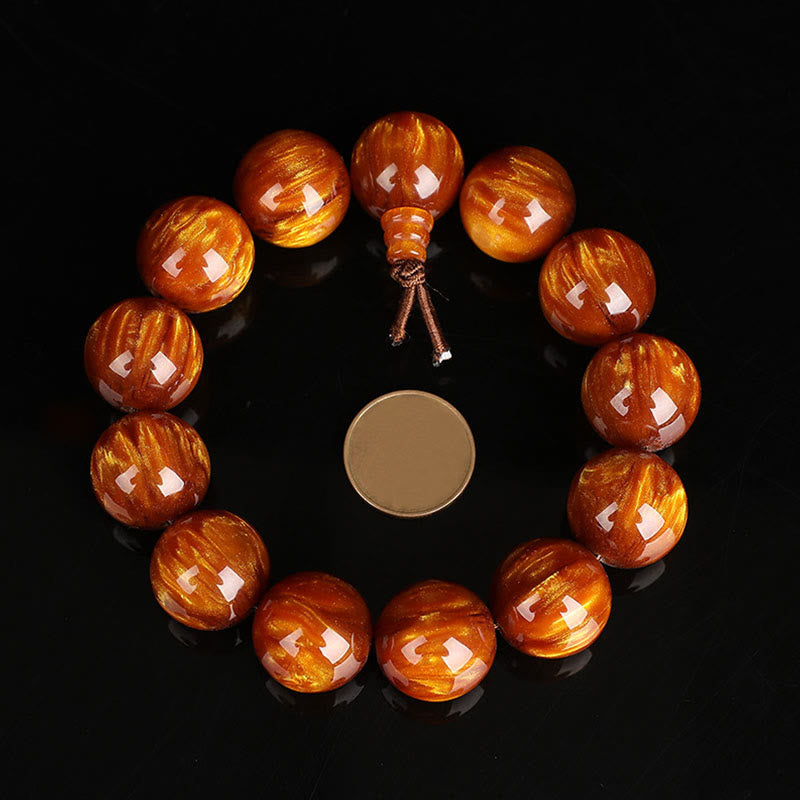 Buddha Stones Gouden Zeewilg Succes Positieve Armband Mala - 18mm - image 9