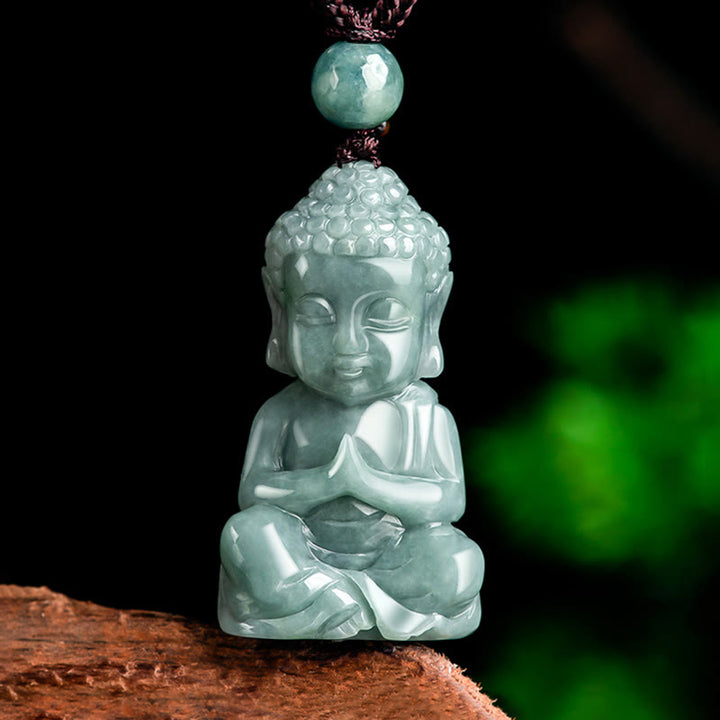 Buddha Stones Natuurlijke jade meditatie Boeddha amulet sereniteit Ketting - Boeddha-symbool (Compassie♥Sereniteit) - image 0