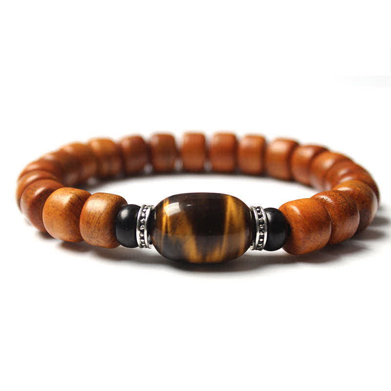 Buddha Stones Tibetaanse botkralen Om Mani Padme Hum sterkte Armband - 10* 8mm - Tijgeroog (Bescherming ♥ Moed) - image 10