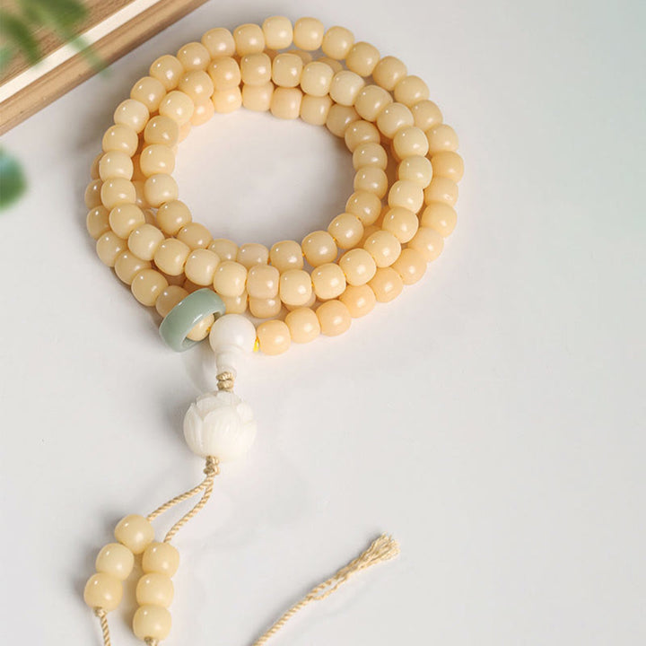 Buddha Stones Armband met vredes- en harmoniebedel van natuurlijke bodhizaadlotus (Dzi-kraal) - image 12