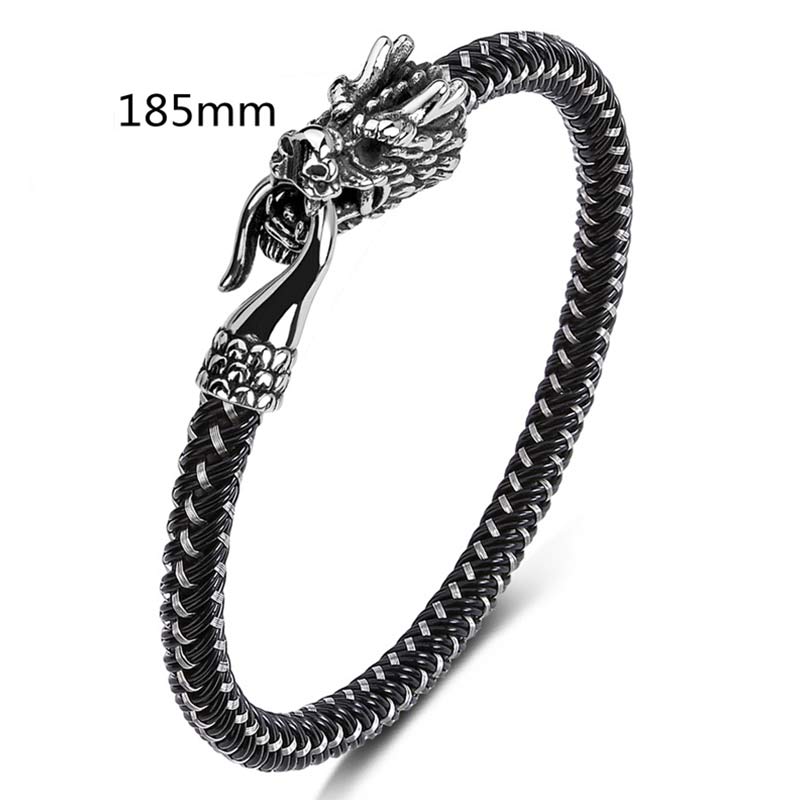 Buddha Stones Armband van titaniumstaal ter bescherming en geluk - Zwart-wit - 185 mm - image 12