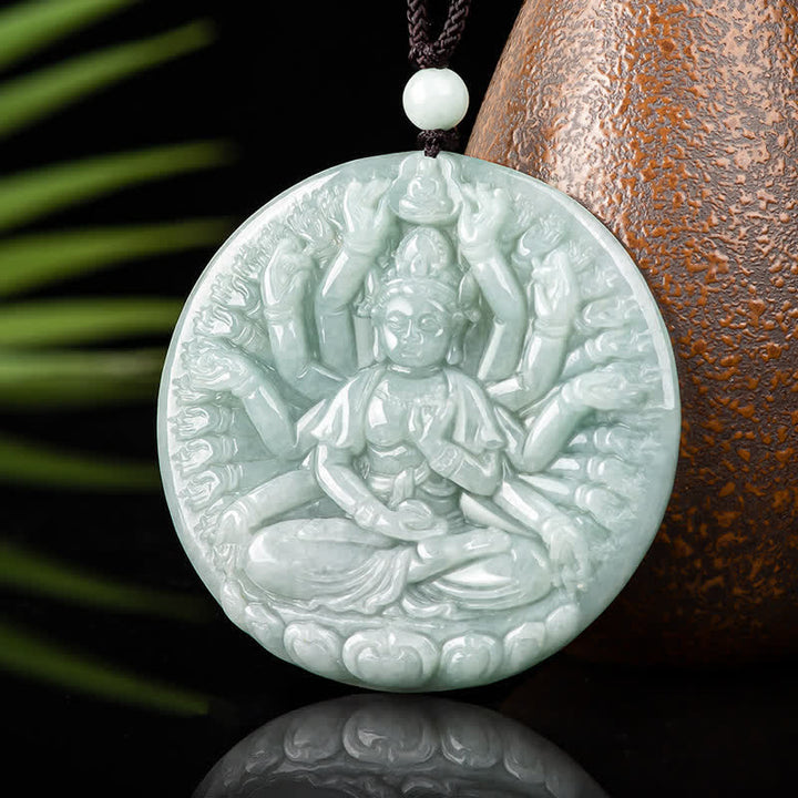 Buddha Stones Duizendhandige Kwan Yin Avalokitesvara Jade Ketting - image 4