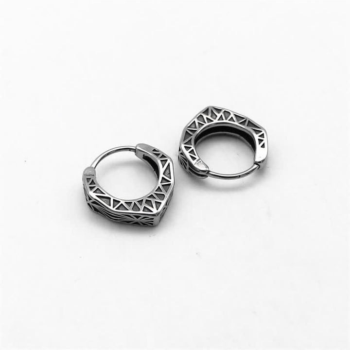 Viking Hoop Titanium Steel Balance Oorbellen - image 9