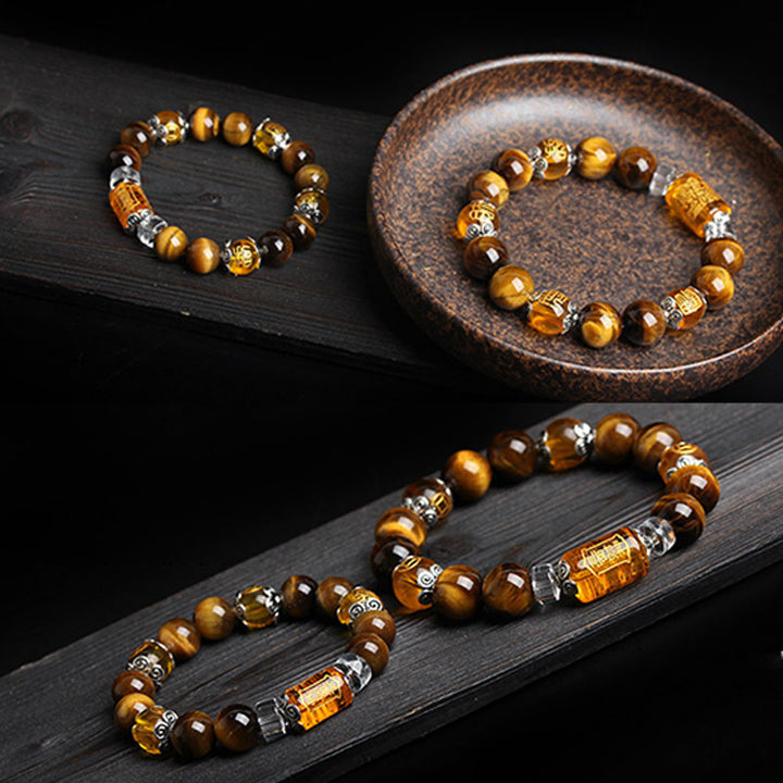 Buddha Stones Armband met tijgeroogkralen - image 5