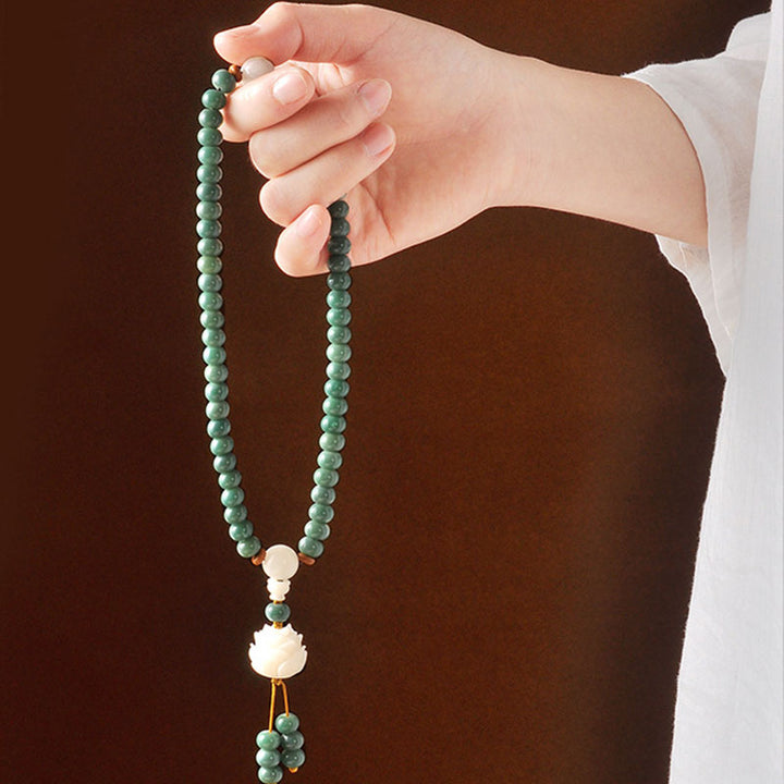 Buddha Stones Lotus Cyan Bodhi Seed Armband - image 3