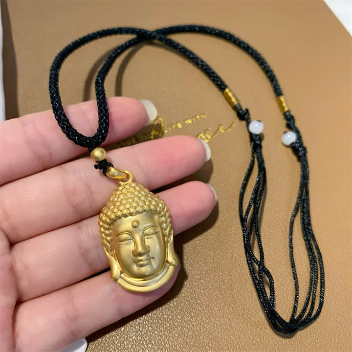 Buddha Stones Gouden Boeddha koperen rijkdom Ketting - Groot - image 0
