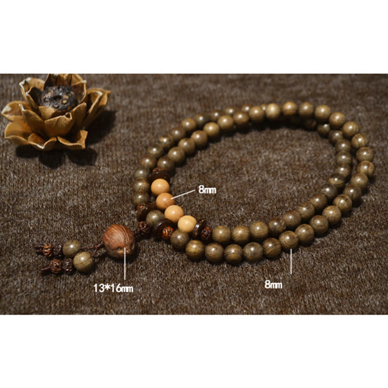 Buddha Stones Tibetaanse sandelhouten beschermingsamulet Mala Armband - image 14