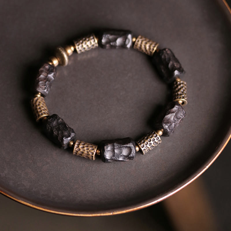 Buddha Stones Tibetaanse Armband van ebbenhout en koper, symbool voor rust en vrede. - image 10