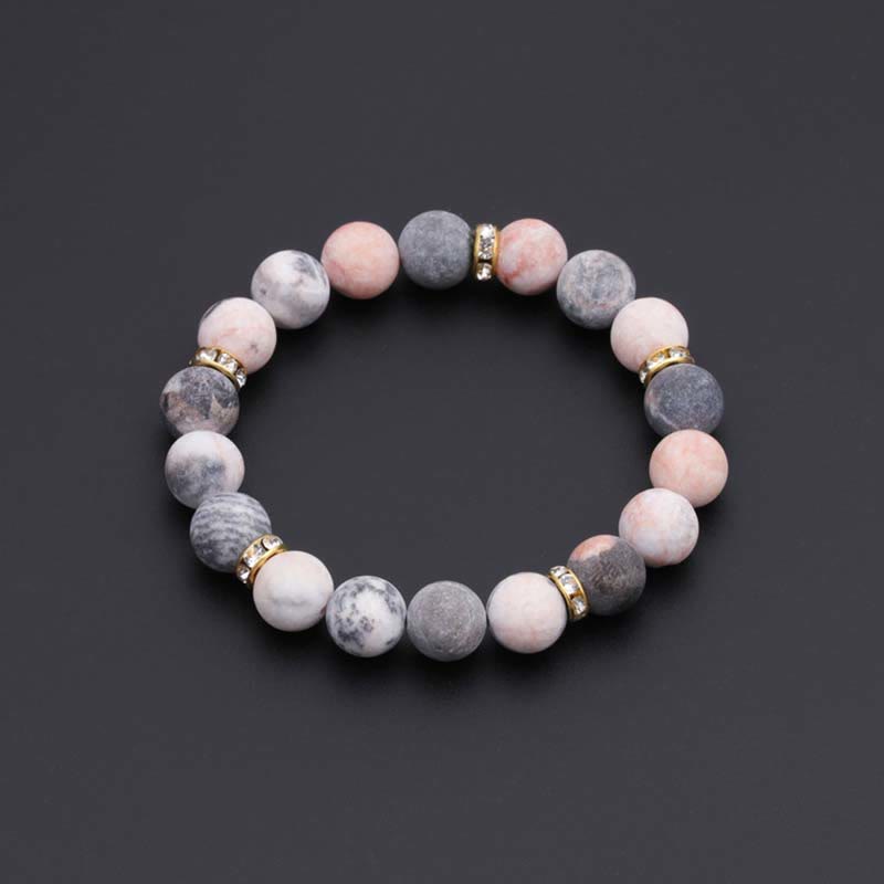 Buddha Stones Armband met zebrajaspis kralen voor het verlichten van angst en stress - image 3